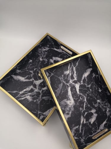 صينية طقم رخامي اسود