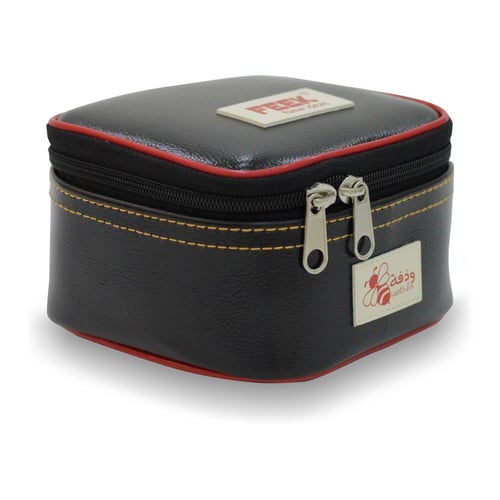 حافظة وذفة جلد أسود