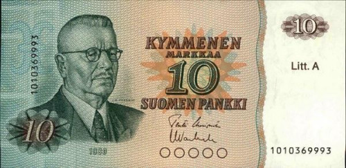 10 مارك فنلندا لعام 1980م (إحــلال) الحالة أنسر ون...