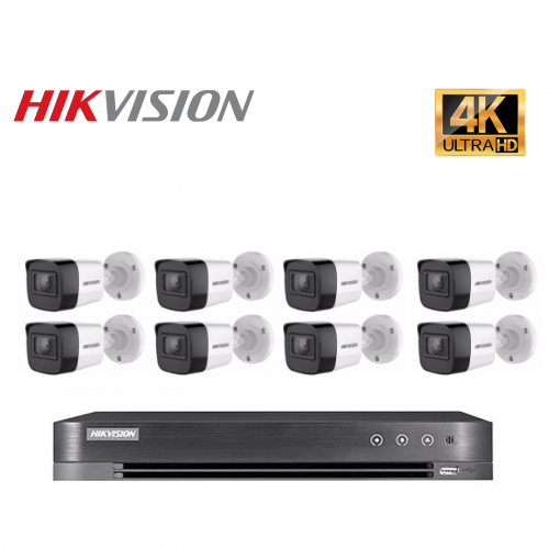 8 كاميرات مراقبة هيك فيجن 8 ميجا - 30متر
