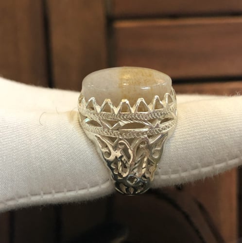 خاتم الفضة عقيق يمني صياغة حجازية يدوية ثقيلة ومرت...