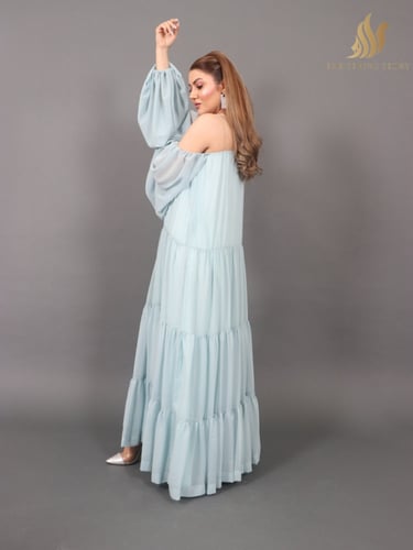 فستان سماوي شيفون