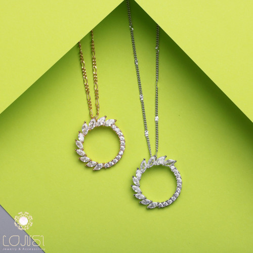 عقد زركون دائري ناعم