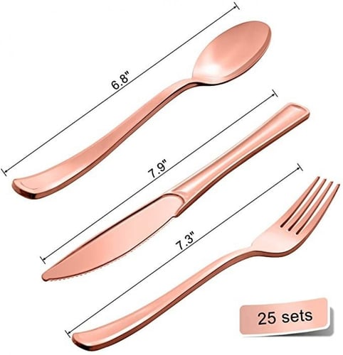 أدوات المائدة نقط وردي (25 شخص) | Pink Dotted Tabl...