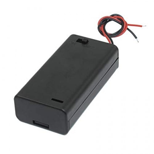 حامل بطاريات مع مفتاح | AA 2x Battery Case Box hol...