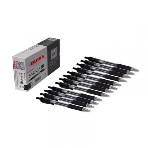 زيبرا- ساراسا 0.5 باكيت أقلام جيل لون أسود- 12 قلم