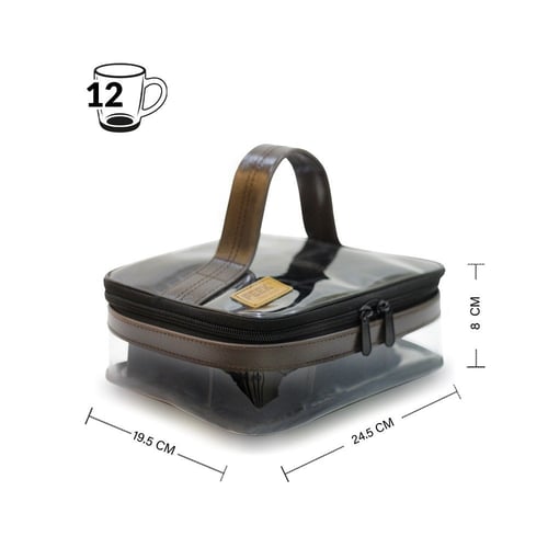 حافظة 12 بيالة شفاف عودي