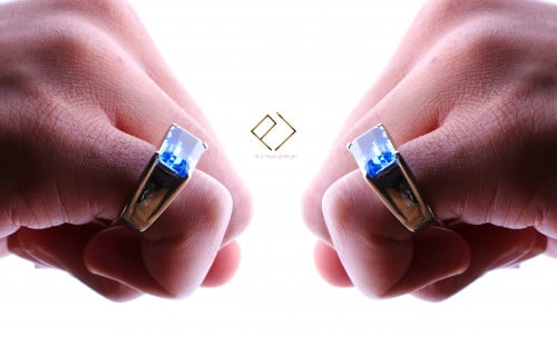 خاتم فضة عيار 925 و حجر زفير طبيعي معالج