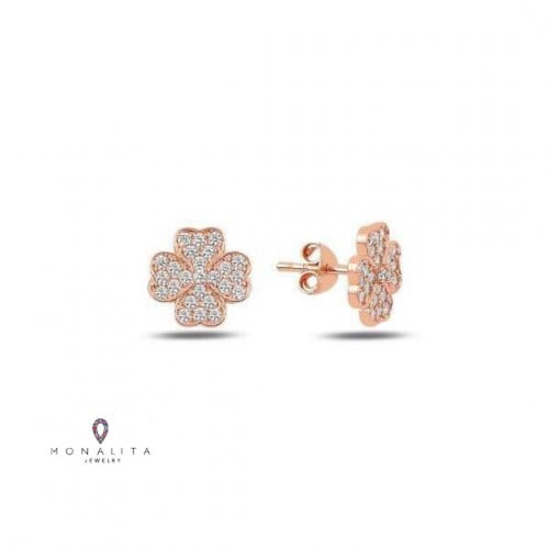 حلق وردة أنيق اللون روز قولد (E183) .