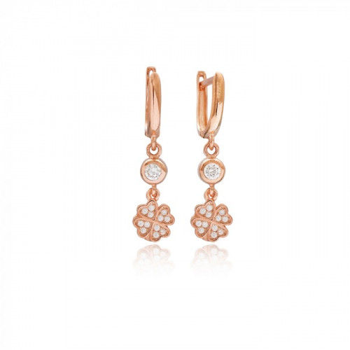 أقراط على شكل الورد متدلية ومصنوعة يدوياً ومطلي با...