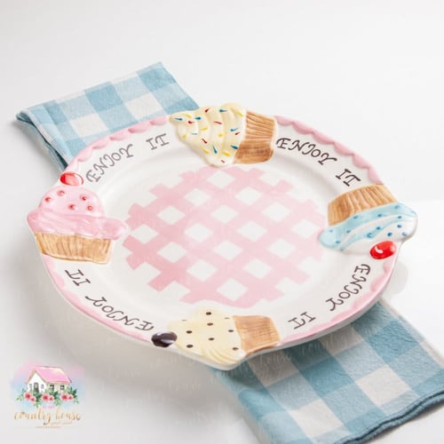 8860 صحن الكب كيك الرائع زهري دائري (كبير)