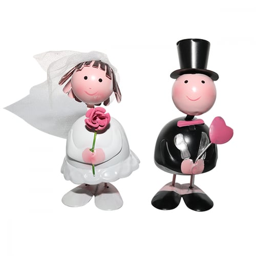 تحفة فنية معدنية عروسة وعريس