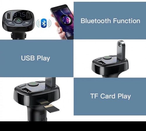 شاحن سيارة وقطعة بلوتوث 2 في 1