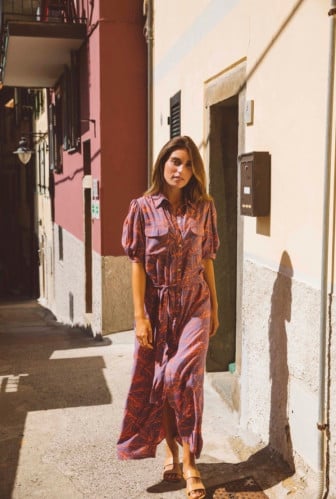 KIRA -PALM ORANGE/NAVY