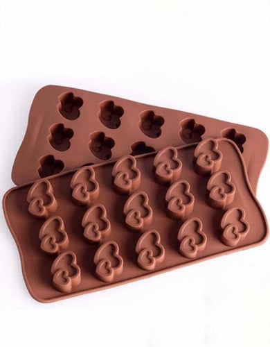 قالب سيليكون قلبين للشكولاه / قوالب شكولاته حجم صغ...