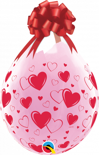 LA297 18" CLEAR 25CT HEARTS-A 37656