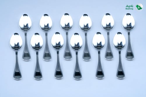 ملعقة اكل صغيرة سادة استانلس ستيل مصري 12 حبة