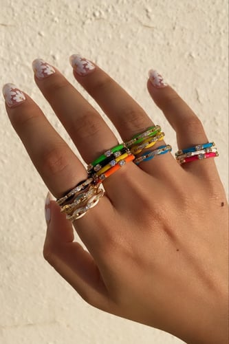 خاتم نحيف : اخضر