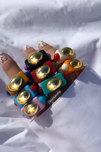 خاتم مكس : ابيض واورنج