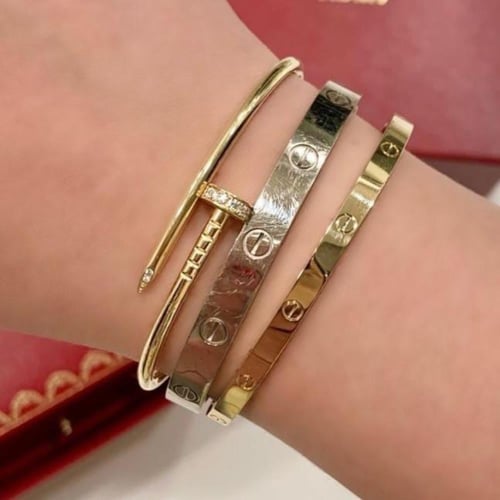 اسوارة جست ان كلو هاف زركون نحيف 2.5cm - قولد