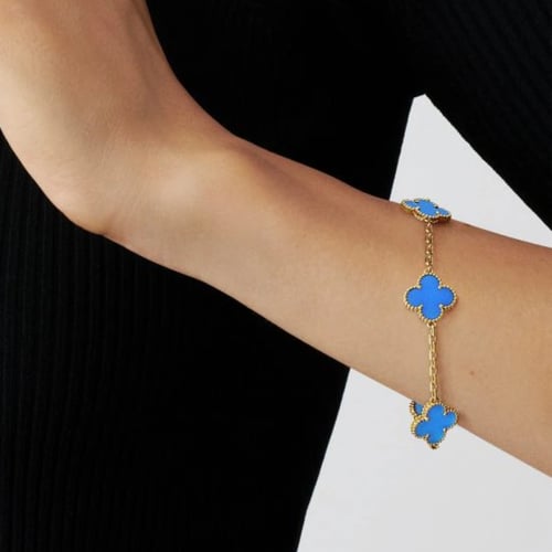 اسوارة ڤينتاج الأمبرا 5 حلقات - حجر ازرق