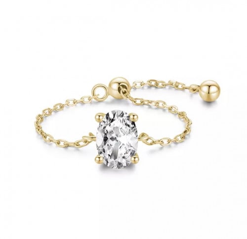 خاتم سلسله سوليتير - قولد