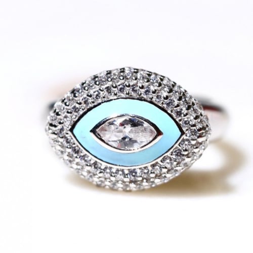 خاتم فُل زركون - سماوي