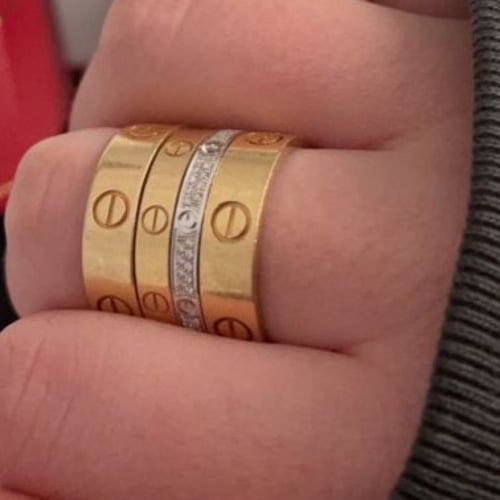 خاتم love فُل زركون نحيف : سلڤر