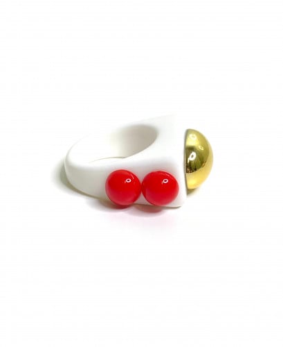 خاتم مكس : ابيض واورنج