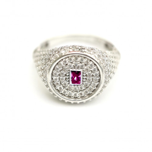 خاتم خنصر دائري فُل زركون : روبي