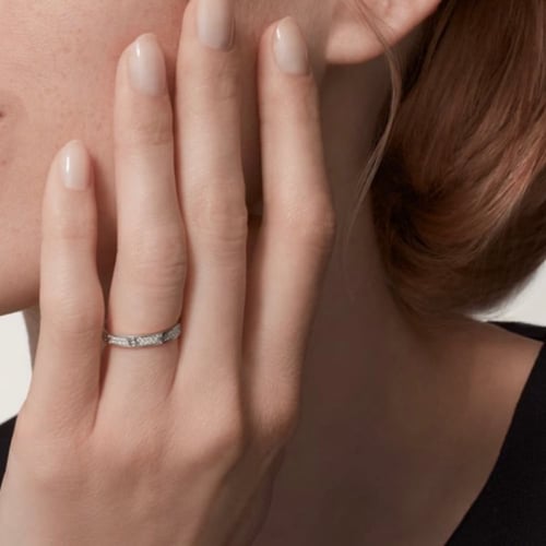 خاتم love فُل زركون نحيف : سلڤر