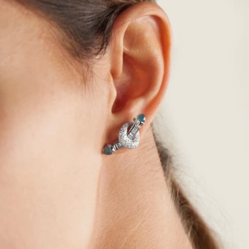 حلق الاحجار الكريمة سلڤر : حجر مالاكيت