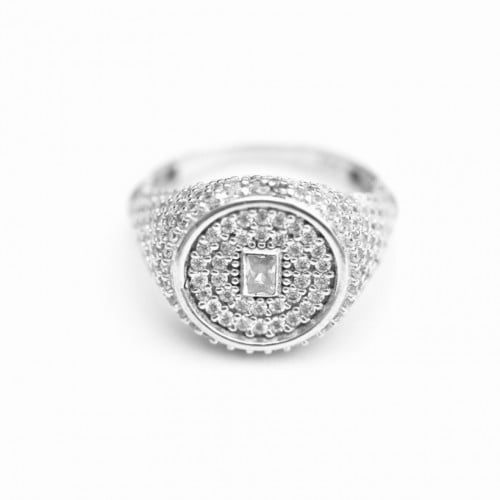 خاتم خنصر دائري فُل زركون : ابيض