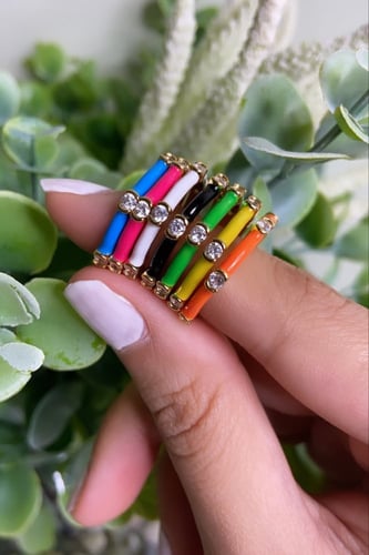 خاتم نحيف : اخضر