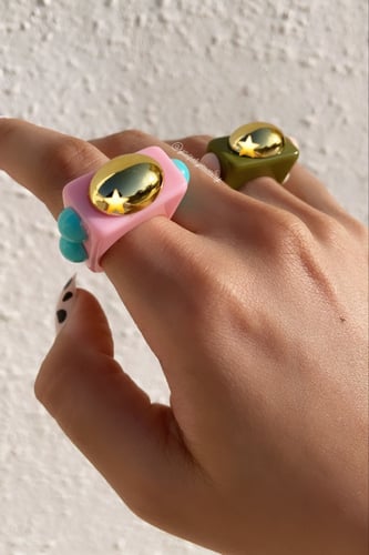 خاتم مكس : زيتي وبنك وابيض