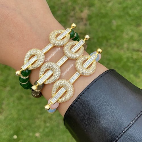 اسواره الاحجار الكريمة اخضر : قولد