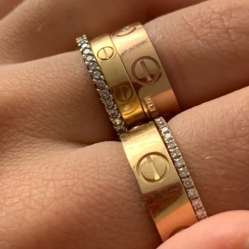 خاتم love ساده نحيف : قولد