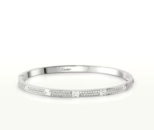 اسوارة Love فل زركون نحيف - سلڤر