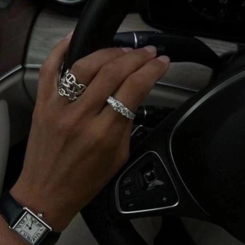 خاتم H عريض : سلڤر