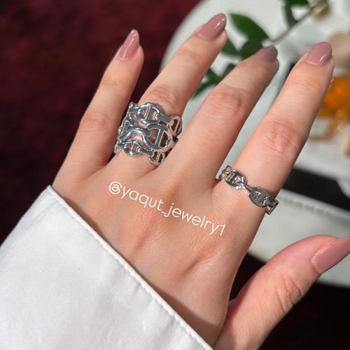 خاتم H عريض : سلڤر