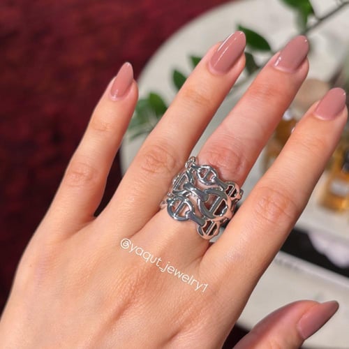 خاتم H عريض : سلڤر