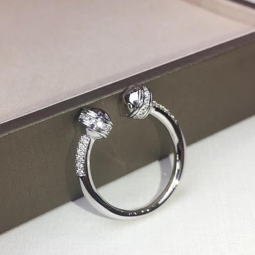 خاتم بوسيشن فُل زركون : سلڤر