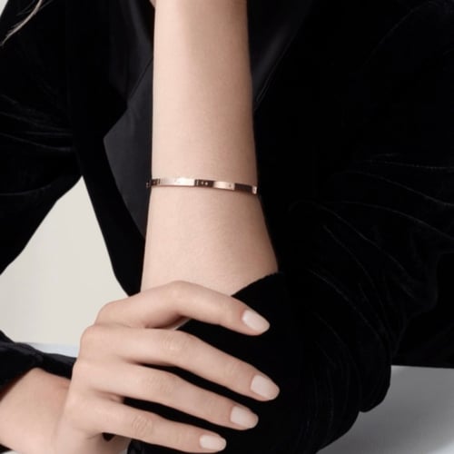 اسوارة LOVE هاف زركون نحيف - روز قولد