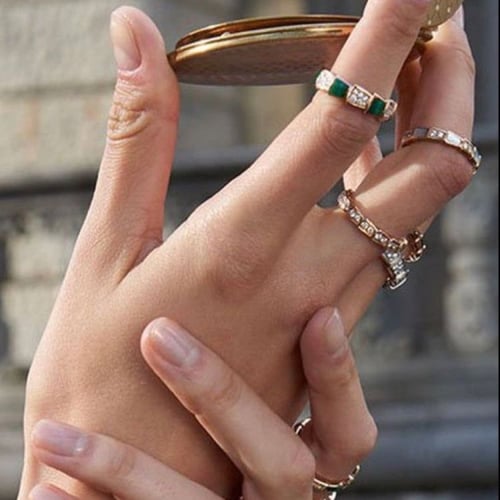 خاتم سيربنتي هاف زركون وصدف - روز قولد