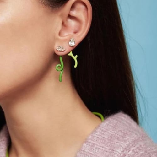 حلق حلزوني : اخضر فسفوري