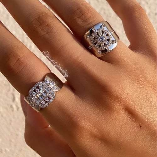 خاتم الورده سلڤر : ابيض