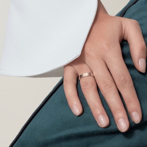 خاتم love ساده نحيف : قولد