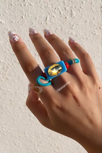 خاتم مكس : ازرق واحمر