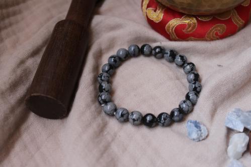 Snowflake Obsidian Bracelet