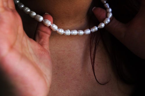 Freshwater White Pearls Necklace - 14inch